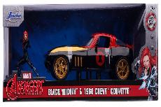 Žaislinis automobilis Jada Toys Marvel Avengers Black Widow 1966 Chevy Corvette 253225014, aukso/juoda/raudona