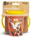 Vaikiškas puodelis Munchkin WildLove Miracle 360 Giraffe, 177 ml, 6+ mėn., plastikas, įvairių spalvų