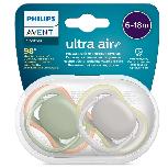 Čiulptukas Philips Avent Ultra Air Neutral, 6+ mėn., žalia/oranžinė/violetinė