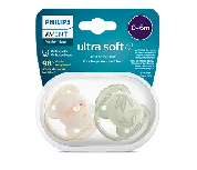 Čiulptukas Philips Avent Ultra Soft Deco, 0 mėn., geltona/žalia