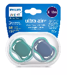 Čiulptukas Philips Avent Ultra Air Neutral, nuo 6 mėnesių, mėlyna/žalia