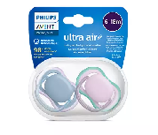 Čiulptukas Philips Avent Ultra Air Neutral, nuo 6 mėnesių, mėlyna/rožinė