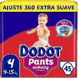 Sauskelnės-kelnaitės Dodot Pants Activity, 4 dydis, 9 - 15 kg, 45 vnt.