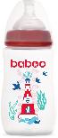 Kūdikių buteliukas plataus kaklelio Baboo Marine, 250 ml, 3 mėn., raudona