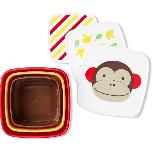 Dėžutė maistui SkipHop Zoo Snack Box Set Monkey, 470 ml, 3 m., plastikas, 3 vnt., balta/raudona/geltona