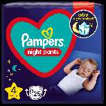 Sauskelnės nakčiai Pampers Night Pants, 4 dydis, 9 - 15 kg, 25 vnt.