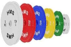 Svarmenų rinkinys HMS Olympic Bumper Plates, 15 kg x 10 vnt.