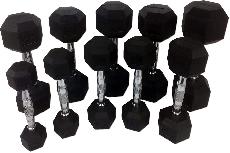 Svarmenų rinkinys Tunturi Rubber Dumbbell Set, 110 kg