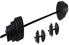 Svorių ir grifų rinkinys Tunturi Vinyl Barbell & Dumbbell Set, 50 kg