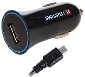 Automobilinis įkroviklis Swissten, Micro USB/USB, juoda