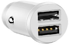 Automobilinis įkroviklis Devia, 2 x USB, balta