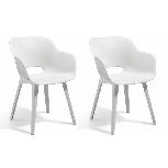 Kėdžių rinkinys Keter Allibert Akola Set of 2 seats 422806, balta, 56.7 cm x 55.2 cm x 80.1 cm