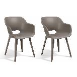 Kėdžių komplektas Keter Allibert Akola Set of 2 seats 422805, ruda/pilka, 56.7 cm x 55.2 cm x 80.1 cm