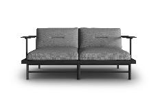 Lauko sofa Calme Jardin Hawai CAL_2S_153_F1_HAWAI4, pilka/grafito, 80 cm x 160 cm x 74 cm