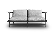 Lauko sofa Calme Jardin Hawai CAL_2S_153_F1_HAWAI3, šviesiai pilka, 80 cm x 160 cm x 74 cm