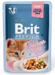 Šlapias kačių maistas Brit Premium Chicken Fillets In Gravy For Kitten, vištiena, 0.085 kg