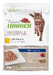 Šlapias kačių maistas Natural Trainer Hairball Chicken, vištiena, 0.085 kg