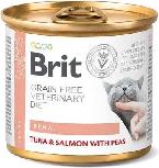 Šlapias kačių maistas Brit Veterinary Diet Renal Tuna & Salmon with Peas, lašiša/tunas, 0.2 kg