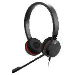 Laidinės ausinės Jabra Evolve 30 II MS Stereo, juoda/raudona