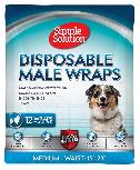 Sauskelnės šunims Simple Solution Disposable Male Wraps, M, 12 vnt.