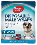 Sauskelnės šunims Simple Solution Disposable Male Wraps, M, 12 vnt.