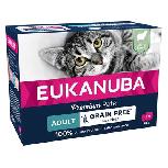 Šlapias kačių maistas Eukanuba Adult Grain Free, 1.02 kg, 12 vnt.