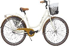 Dviratis miesto Azimut Holland Retro 3-Speed, 28 ", 17'' rėmas, kreminė, su krepšeliu