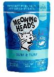 Šlapias kačių maistas Meowing Heads Surf&Turf, jautiena/vištiena/tunas, 0.1 kg