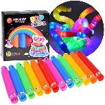 Sensorinių vamzdelių rinkinys Light Up Pop Pipes ZA4709, 19 cm, įvairių spalvų, 12 vnt.