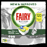 Fairy Platinum All In One Lemon Indaplovių Tabletės, 120 Tabl.