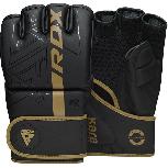 MMA pirštinės RDX Grappling F6 Matte GGR-F6MGL-S, aukso/juoda, S