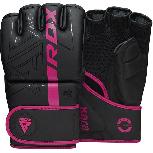 MMA pirštinės RDX Grappling F6 Matte GGR-F6MP-L, juoda/rožinė, L