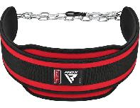 Sunkiosios atletikos diržas RDX T7 Pro Dipping Belt WDB-T7AG, raudona