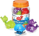 Lavinamasis banginis Learning Resources Snap N Learn Stacking Whales 415970, įvairių spalvų