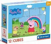 Kaladėlės Clementoni Peppa Pig 41195, įvairių spalvų, 12 vnt.