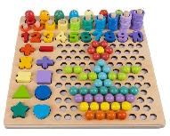 Rūšiavimo žaidimas Wooden Puzzle Beads DU17252, 7.5 cm, įvairių spalvų