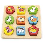 Lavinimo žaislas VIGA Shape Block Puzzle Farm Animals 59585, įvairių spalvų, 18 vnt.