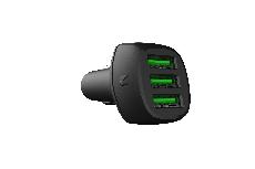 Automobilinis įkroviklis Green Cell, 3 x USB, juoda, 54 W