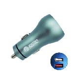 Automobilinis įkroviklis Extra Digital Car Charger, USB 2.0/USB 3.0, žalia