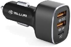 Automobilinis įkroviklis Tellur Car Charger FCC9, 2 x USB 3.0, juoda, 56 W