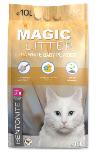 Kačių kraikas Magic Litter Bentonite Ultra White Baby Powder, organinis (sušokantis), 10 l