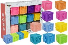 Lavinimo žaislas Lean Toys Soft Rubber Bricks LT9022, įvairių spalvų, 12 vnt.