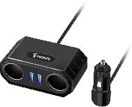 Adapteris Vakoss TP-3264K, 2 x USB, juoda