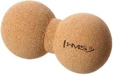 Masažinis kamuoliukas HMS Double Massage Ball BLW02, rudas, 6.5 cm