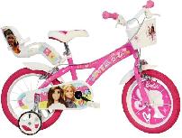 Vaikiškas dviratukas su papildomais ratukais, vaikų Dino Bikes Barbie, baltas/rožinis/įvairių spalvų, 16"