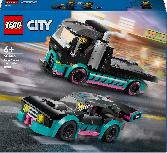 Konstruktorius LEGO® City Lenktyninis automobilis ir automobilių gabenimo sunkvežimis 60406