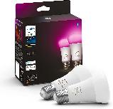 Lemputė Philips Hue White & Color LED, A60, įvairių spalvų, E27, 6.5 W, 570 - 830 lm, 2 vnt.