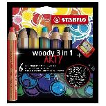 Spalvotieji pieštukai Stabilo Woody 3 in 1, 7 vnt.