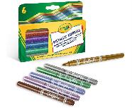 Flomasteriai Crayola Metallic Markers, vienpusiai, 6 vnt.