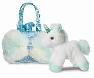 Pliušinis žaislas Aurora Unicorn In Bag 210531B, baltas/žalias, 20 cm